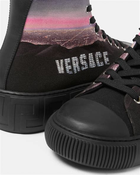 versace hills greca high-top trainers|Versace barocco greca sneaker.